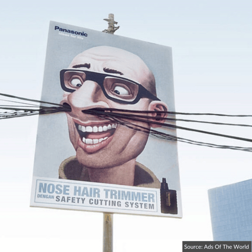 Panasonic nose trimmer billboard ad